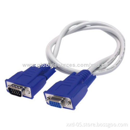 15P to 15P VGA Cable, Male to Female with Bare Copper